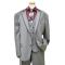 Tayion Platinum Collection Grey With Shadow Pinstripe Design With White Hand-Pick Stitching Vested Suit 007